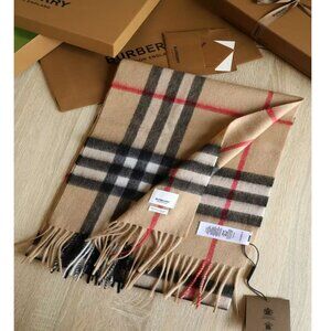 Burberry Classic Beige and Red Plaid Scarf